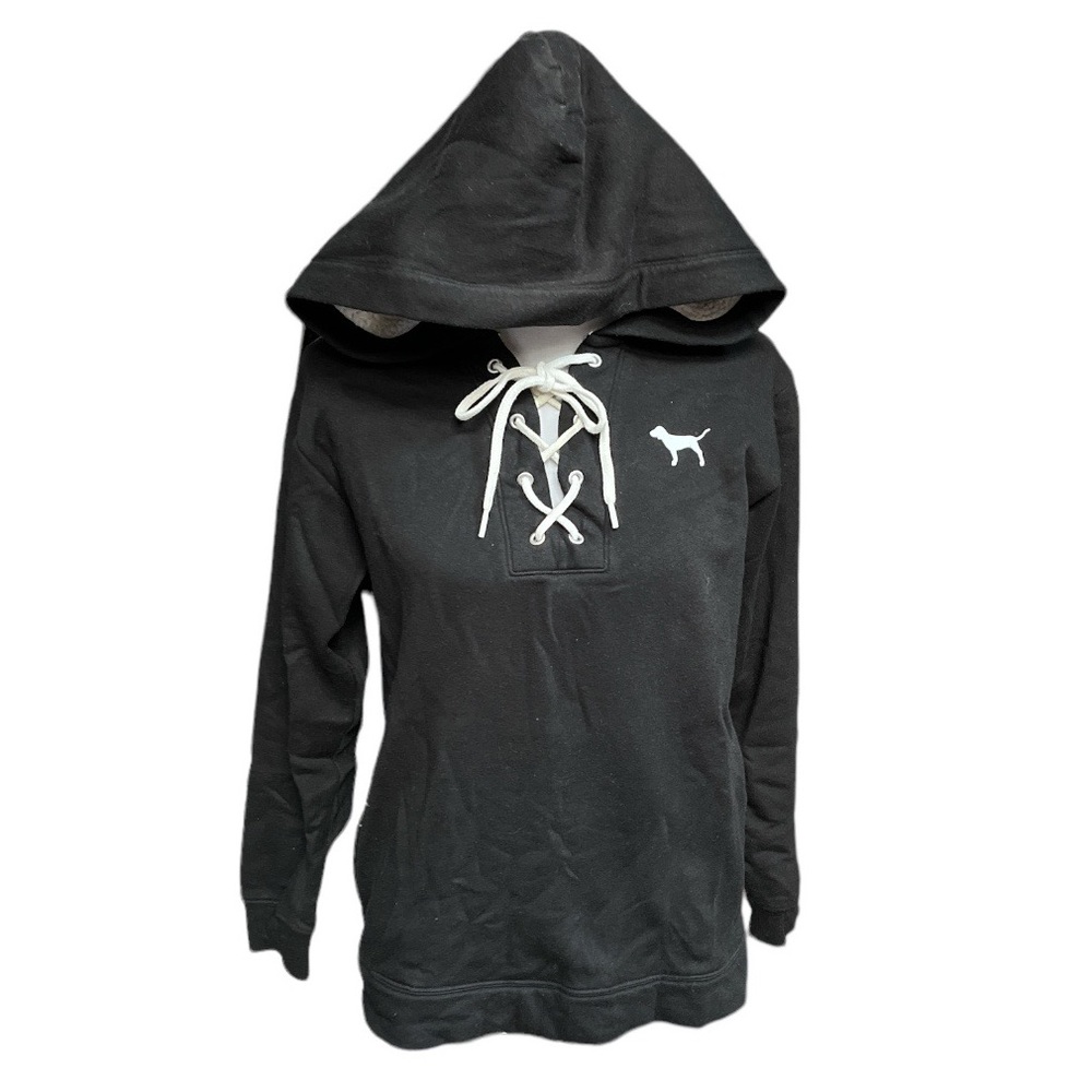 PINK Victoria’s Secret Hooded Sweatshirt Black Size XSmall